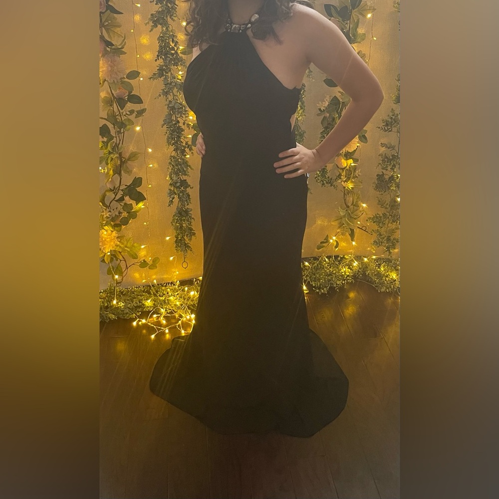 024 Jovani Elegant Black Halter Dress